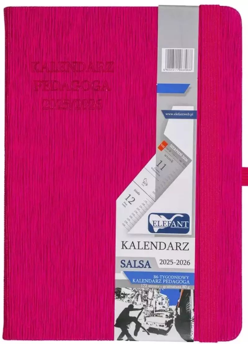 Kalendarz Pedagoga B6 2025-2026 Salsa, różowy Kalendarz Pedagoga B6 2025-2026 Salsa, różowy