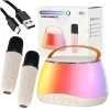 Zestaw do karaoke głośnik Bluetooth LED RGB 2 mikrofony USB - zdjęcie