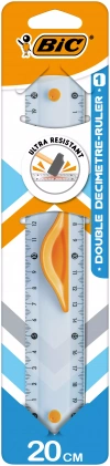 Linijka BIC Double Ruler 20cm 1 szt. blister - zdjęcie