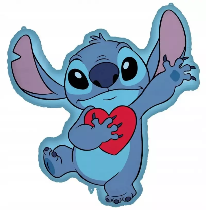 Balon foliowy STITCH z sercem 75x86 cm Urodziny Balon foliowy STITCH z sercem 75x86 cm Urodziny