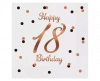 Serwetki Happy 18 Birthday białe 33x33cm 20szt - zdjęcie