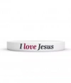 Opaska silikonowa. I love Jesus, biała - zdjęcie