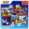 Puzzle 4w1 Przygody Sonica pudełko Trefl 34625 Tr - zdjęcie