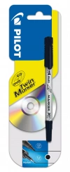 Marker permanentny dwustronny CD-DVD czarny - zdjęcie