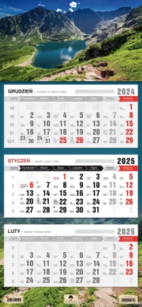 KALENDARZ TRÓJDZIELNY 2025 ROK PŁASKA GŁÓWKA MORSKIE OKO, zdjęcie 6