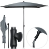 Parasol ogrodowy szary regulowany 125x200 cm - zdjęcie