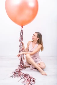 Balon okrągły 1m, Metallic Rose Gold, zdjęcie 2