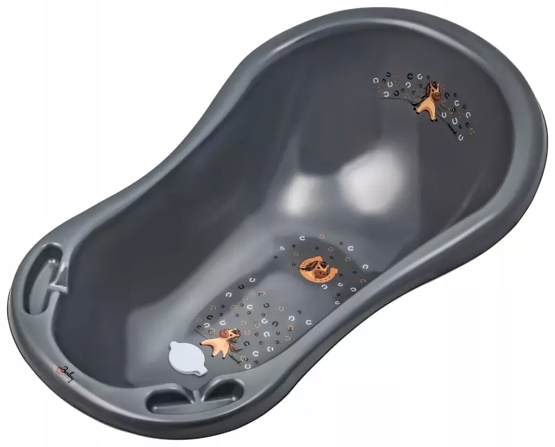 MALTEX Wanna 84cm z korkiem Konik stalowy szary MALTEX Wanna 84cm z korkiem Konik stalowy szary