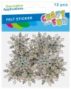 Ozdoba Dekoracyjna Filcowa Samoprzylepna Płatek Śniegu 12 szt. Boże Narodzenie Craft with Fun 567239 - zdjęcie