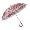Parasol długa przezroczysta w kwiaty (SDA308) - zdjęcie
