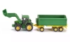 Traktor John Deere z przyczepą i ładowarką - zdjęcie
