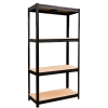 Regał 4-Poziomowy 150 x 70 x 30 cm Czarny Udźwig Półki: 150 Kg - zdjęcie