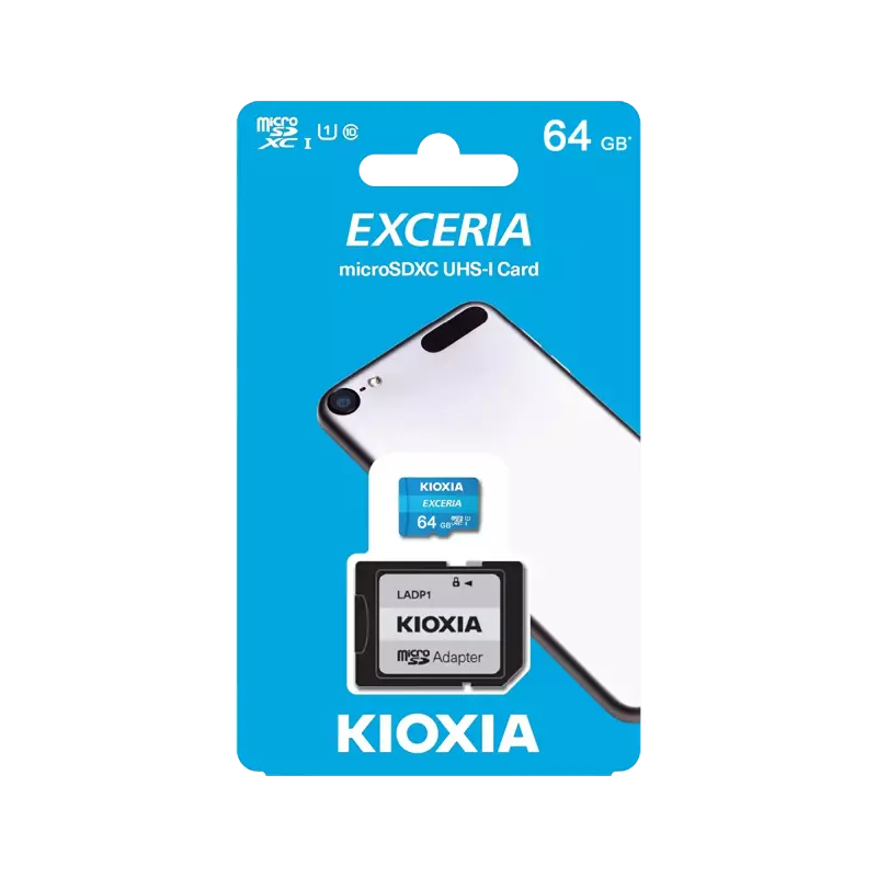 Karta pamięci microSD 64 GB UHS-I U1 Kioxia z adapterem Karta pamięci microSD 64 GB UHS-I U1 Kioxia z adapterem