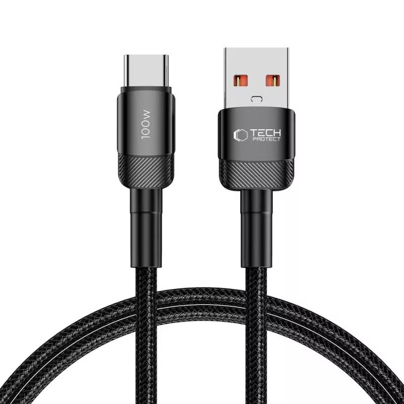 Tech-Protect Ultraboost Evo Type-C Cable 100W/5A 100CM Black Tech-Protect Ultraboost Evo Type-C Cable 100W/5A 100CM Black