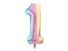 Balon foliowy 1 pastelowy tęczowy 86cm - zdjęcie