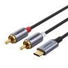 Kabel UGREEN CM451 USB-C-2x RCA 1.5m (czarny) - zdjęcie