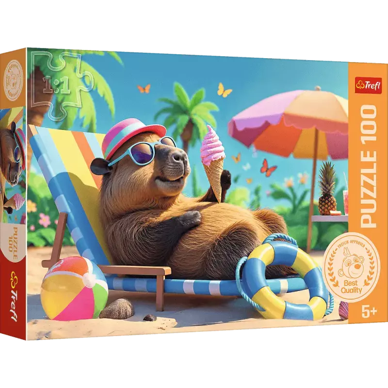 Puzzle 100 elementów. Relaks w stylu kapibary Puzzle 100 elementów. Relaks w stylu kapibary