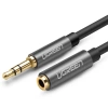 Przedłużacz audio AUX UGREEN  AV118 kabel jack 3,5 mm, 3m (czarny) - zdjęcie