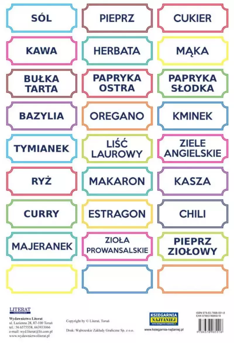 Naklejki. Przyprawy Naklejki. Przyprawy