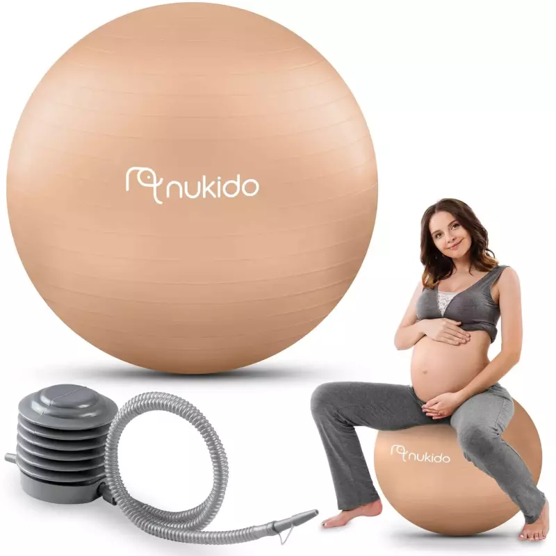 Piłka ciążowa do aerobiku 65 cm NS-951 beżowa Piłka ciążowa do aerobiku 65 cm NS-951 beżowa