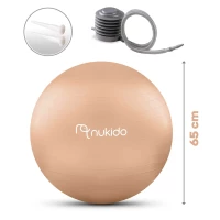 Piłka ciążowa do aerobiku 65 cm NS-951 beżowa, zdjęcie 5