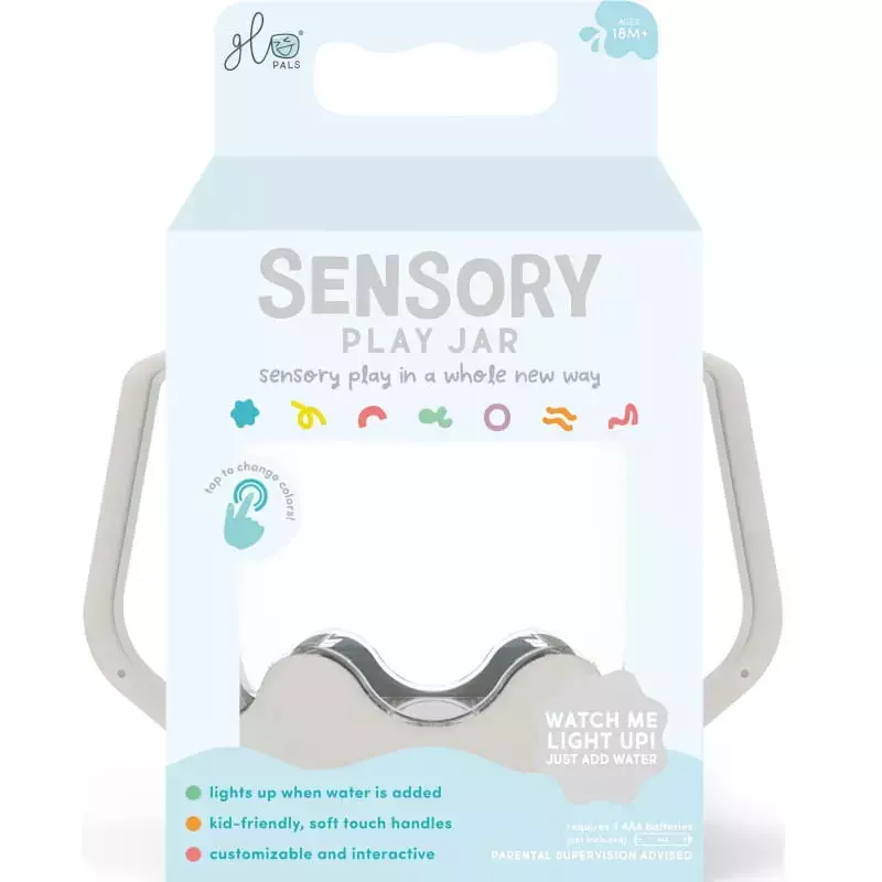 GLO PALS Świecący Słoik sensoryczny do napełnienia wodą - szary Cozy Cloud GLO PALS Świecący Słoik sensoryczny do napełnienia wodą - szary Cozy Cloud