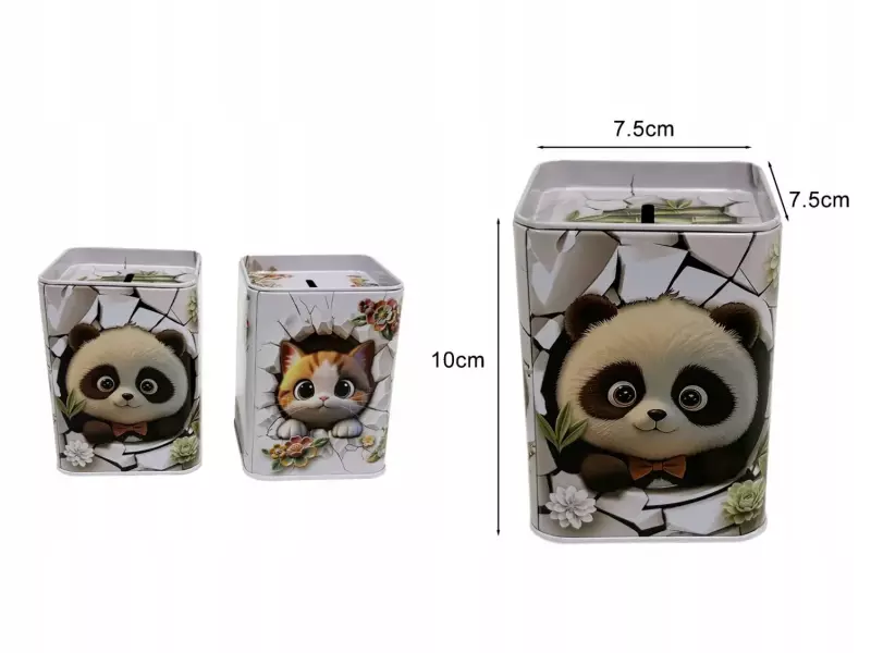 SKARBONKA metal panda i kotek 10x7,5 cm SKARBONKA metal panda i kotek 10x7,5 cm