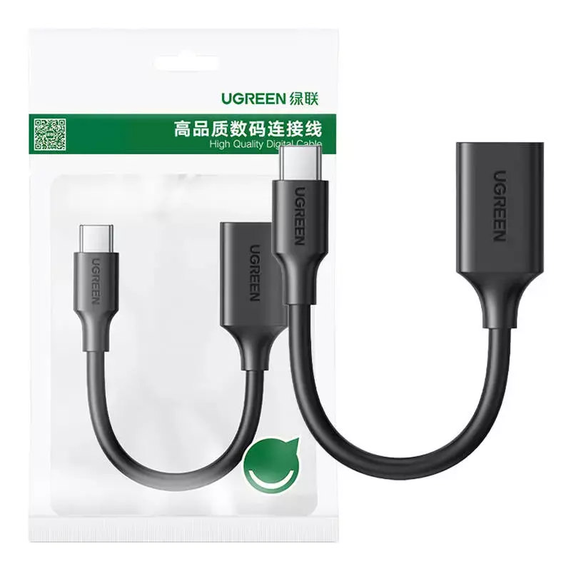 Adapter UGREEN USB-A-USB-C USB 3.0 OTG 15cm (czarny) Adapter UGREEN USB-A-USB-C USB 3.0 OTG 15cm (czarny)