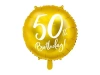 Balon foliowy 50th Birthday 45cm złoty - zdjęcie