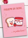 Karnet na Walentynki, dżem z tostem - zdjęcie