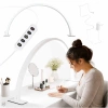 Lampa kosmetyczna LED bezcieniowa biurkowa do manicure paznokci łuk biała - zdjęcie