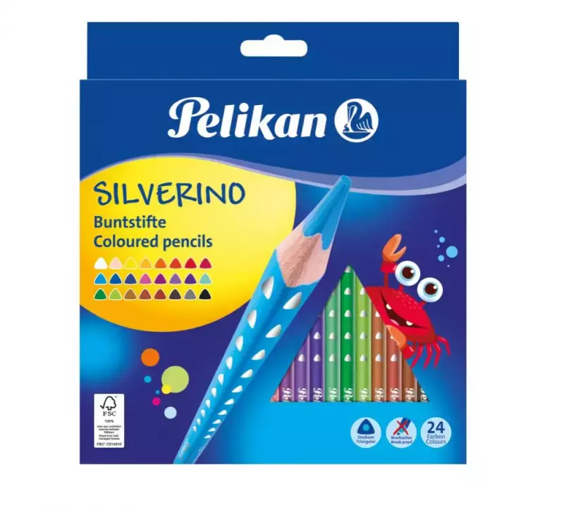 Kredki Silverino trójkątne 24 kolory Kredki Silverino trójkątne 24 kolory
