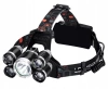 Latarka czołowa 5 x LED T6 CREE - zdjęcie