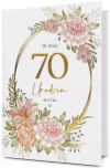 Kartka na 70 urodziny kartki urodzinowe PREMIUM bogato zdobione HM 3265 - zdjęcie