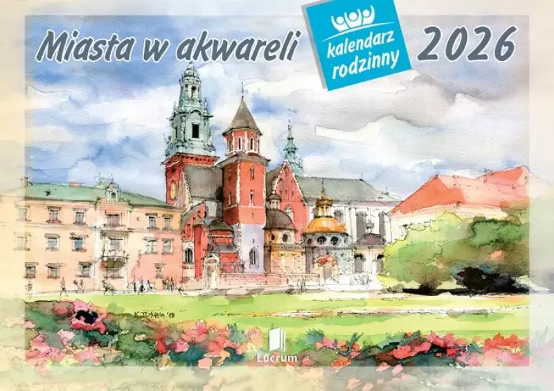 Kalendarz 2026 rodzinny Miasta w akwareli Kalendarz 2026 rodzinny Miasta w akwareli
