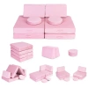 Sofa modułowa duża składana dla dzieci DIY 8 miękkich poduch - różowa ECOTOYS - zdjęcie