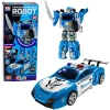 Auto Robot 2w1 Samochód Policyjny Wyrzutnia Małe Roboty Światła Dźwięki - zdjęcie