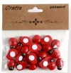 Dekoracje drewniane biedronki 14x19mm 24szt - zdjęcie