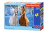 Puzzle 260 elementów. Konie zimą - zdjęcie
