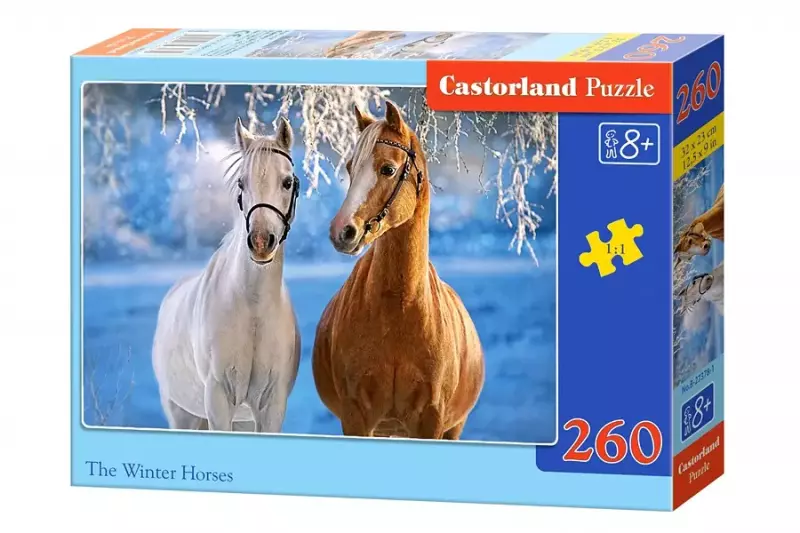 Puzzle 260 elementów. Konie zimą