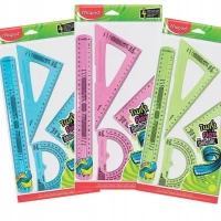 Zestaw Study niełam. 4 elem. linijka 20cm, 2 ekierka, kątomierz (24), zdjęcie 3