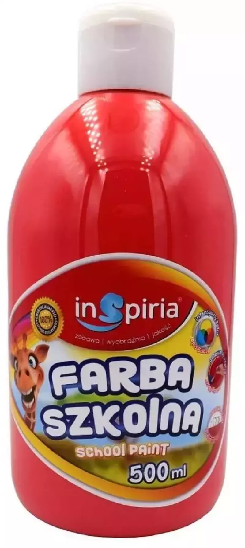 Farba szkolna czerwona 500ml Farba szkolna czerwona 500ml