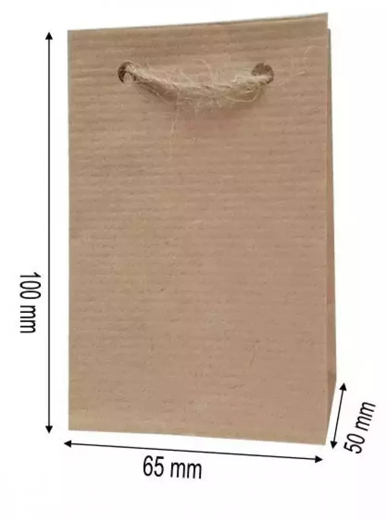 Torebka ozdobna 10 x 6.5 cm, kraftowa