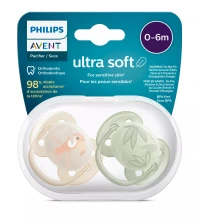 Smoczek Philips Avent Ultra Soft silikonowy supermiękki 0-6m 2 szt. + etui, zdjęcie 5