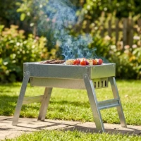 Grill węglowy stalowy składany przenośny 46x21x27 cm, zdjęcie 6