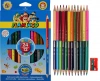 Kredki ołówkowe Dwustronne 12/24 kolory/180 Trójkątne Temperówka Flamingo - zdjęcie
