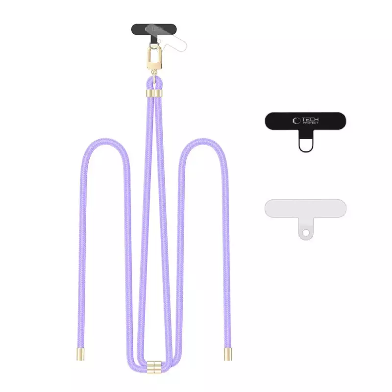 Tech-Protect C7S Rope Crossbody Strap LAVENDER/GOLD Tech-Protect C7S Rope Crossbody Strap LAVENDER/GOLD