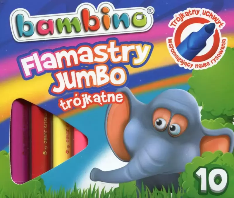 St. Majewski, flamastry trójkątne, Jumbo, Bambino, 10 kolorów St. Majewski, flamastry trójkątne, Jumbo, Bambino, 10 kolorów