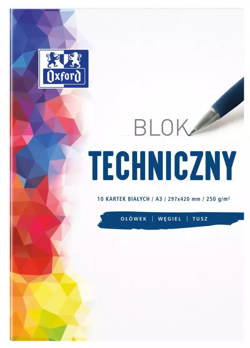 Oxford. Bloki techniczne, białe, A3