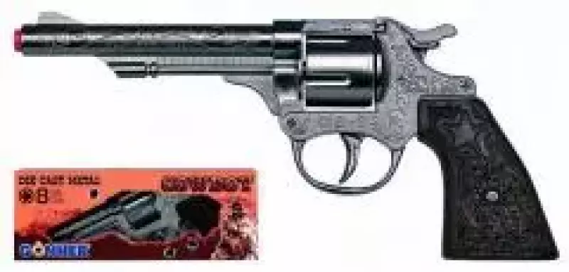 Metalowy rewolwer kowbojski 8 naboi Metalowy rewolwer kowbojski 8 naboi